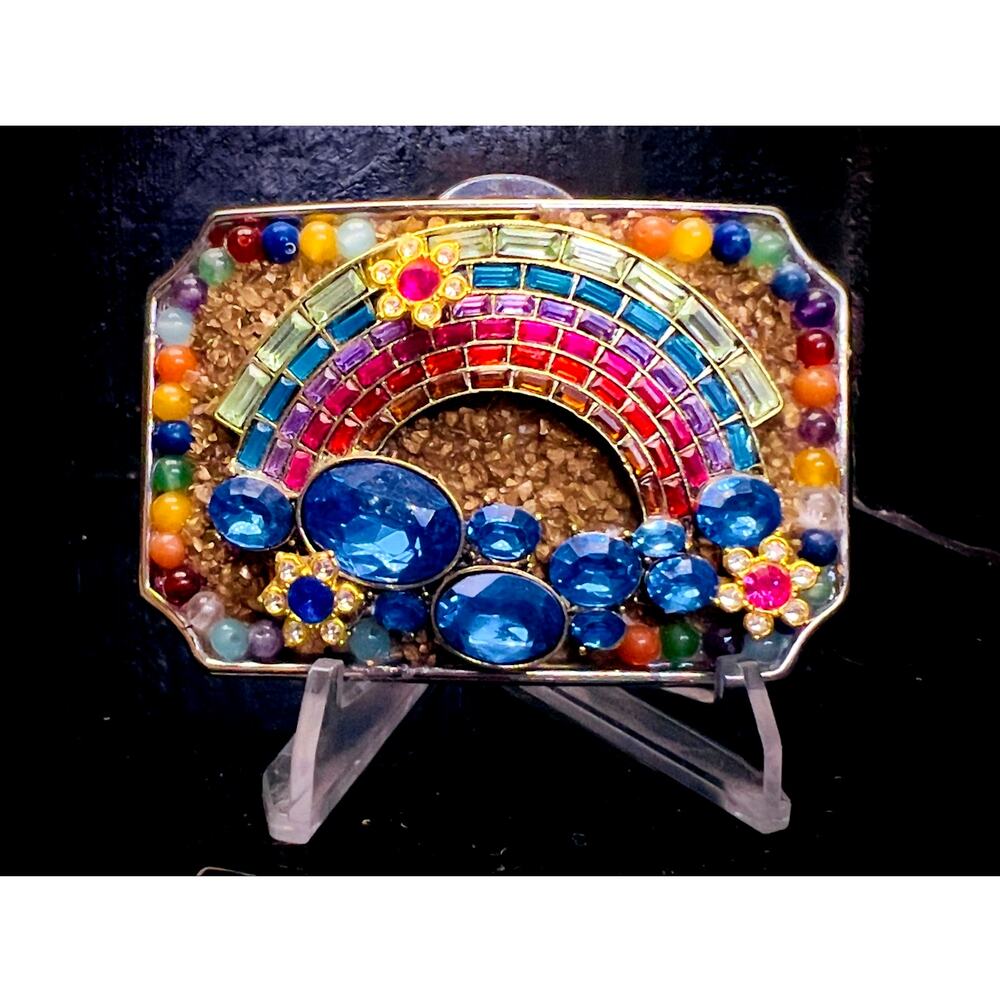 Funky Upcycled Handmade Festive Belt Buckle - Unique D-Ring